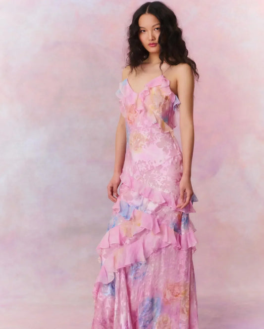 Levitia –  Robe maxi froncée de rêve