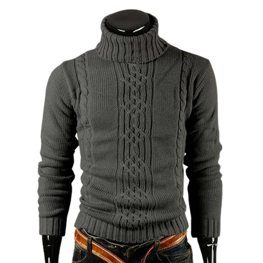 Pull à col roulé en coton avec motif en tricot câblé - Lucian