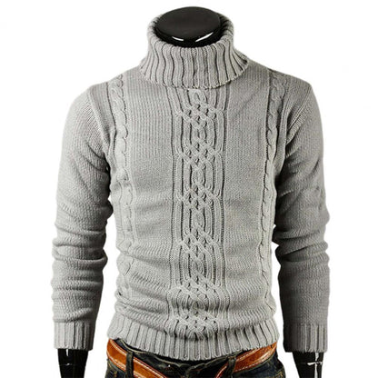 Pull à col roulé en coton avec motif en tricot câblé - Lucian