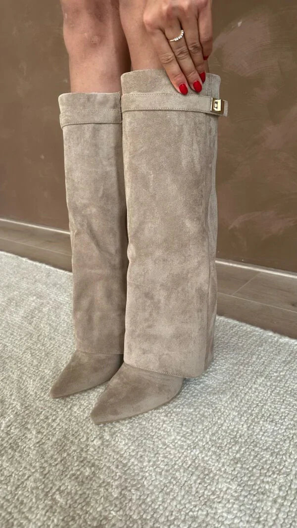 Elisara -Bottes de haute qualité en daim au genou