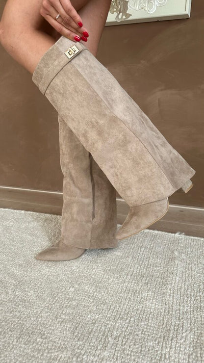 Elisara -Bottes de haute qualité en daim au genou