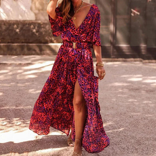 Vina - Maxi-robe imprimée stylée avec fente