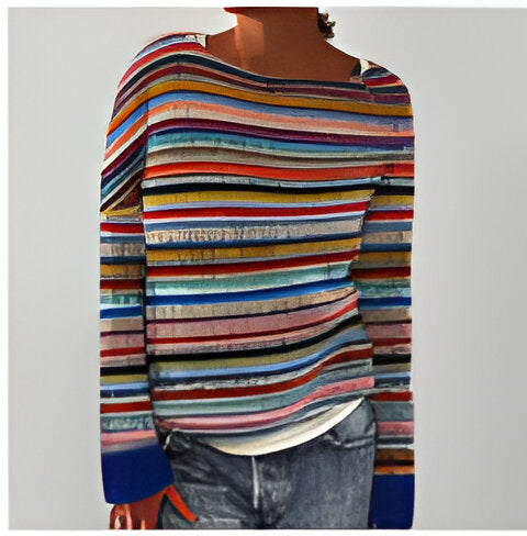 Gia - Pull-over en maille à la mode avec encolure en O