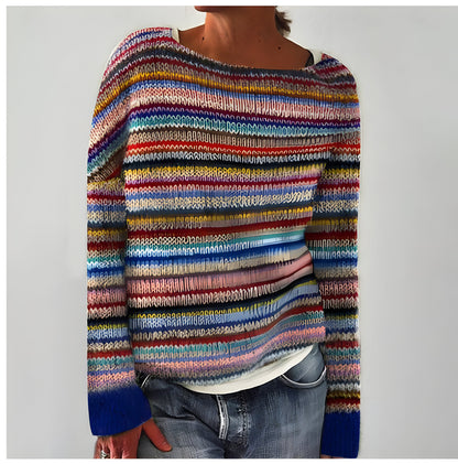 Gia - Pull-over en maille à la mode avec encolure en O