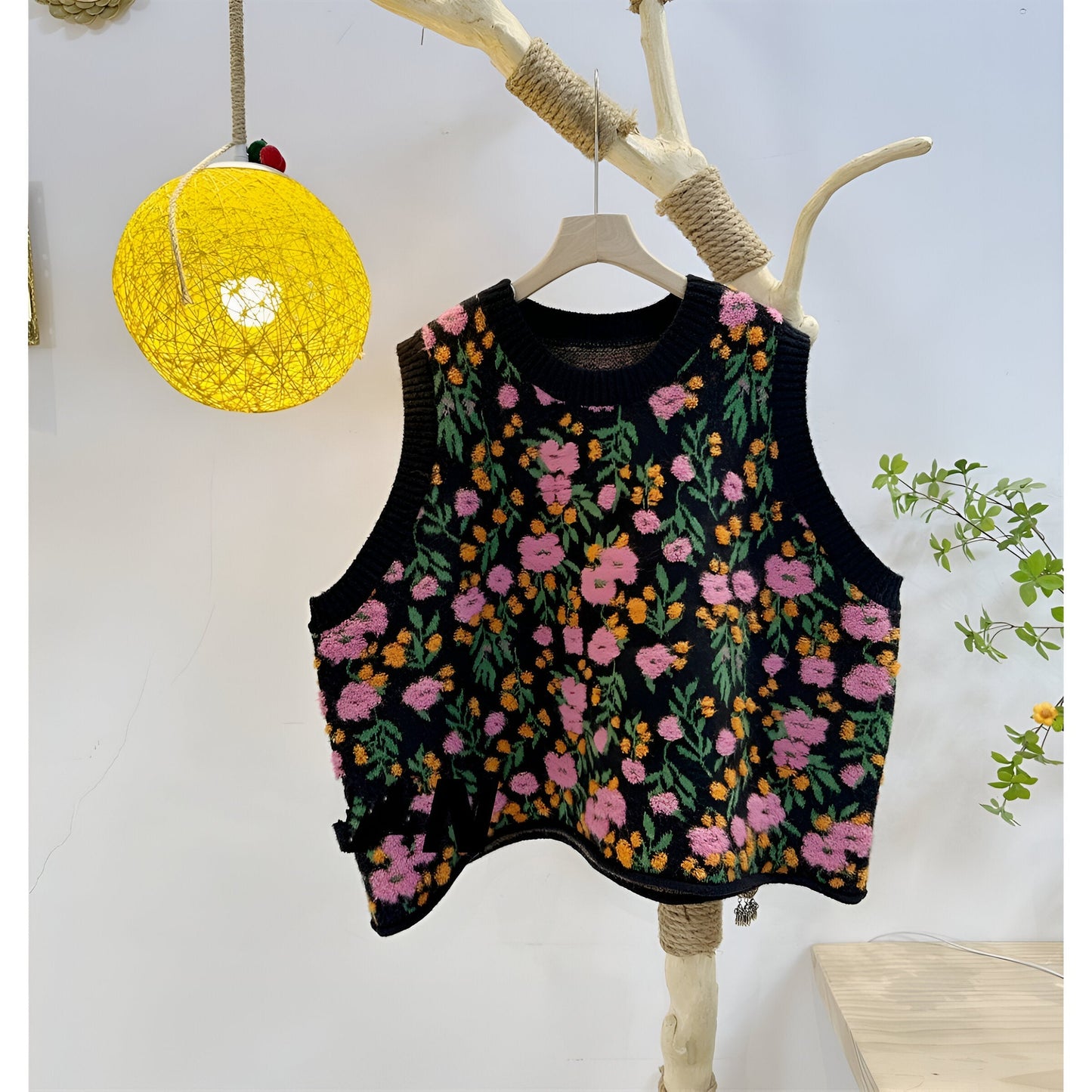 Lavinia | Gilet tricoté de style coréen Pink Peach Blossom