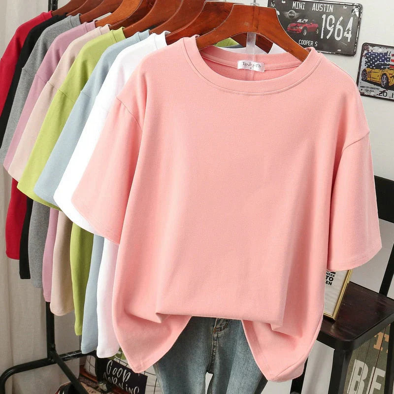 Rhoswen – T-shirt en coton surdimensionné