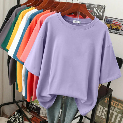 Rhoswen – T-shirt en coton surdimensionné
