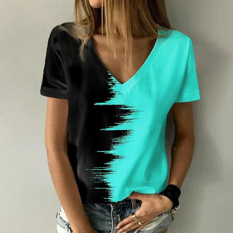 Betty - T-shirt à col en V et manches courtes