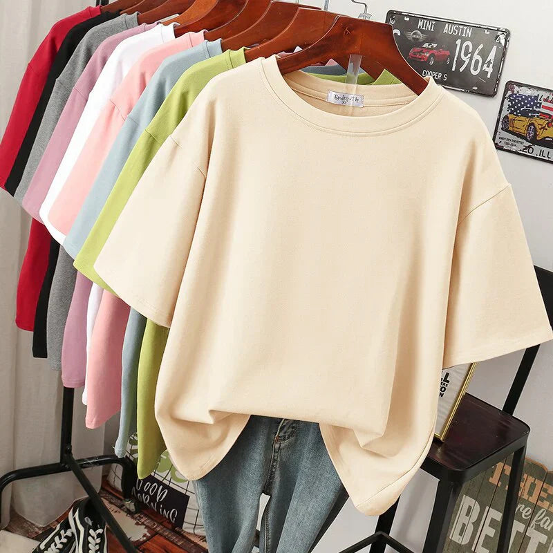 Rhoswen – T-shirt en coton surdimensionné