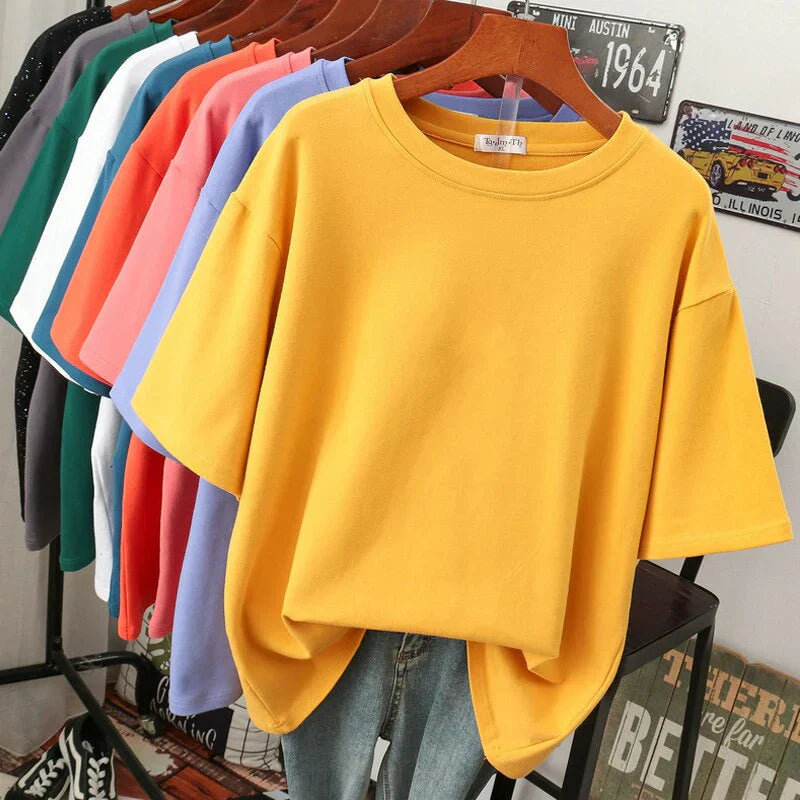 Rhoswen – T-shirt en coton surdimensionné