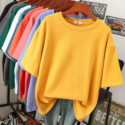 Rhoswen – T-shirt en coton surdimensionné
