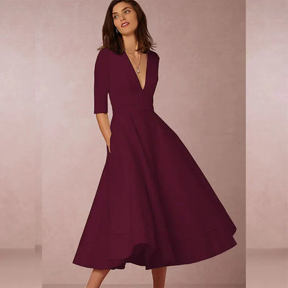 Azmira – Elégante robe midi en ligne A
