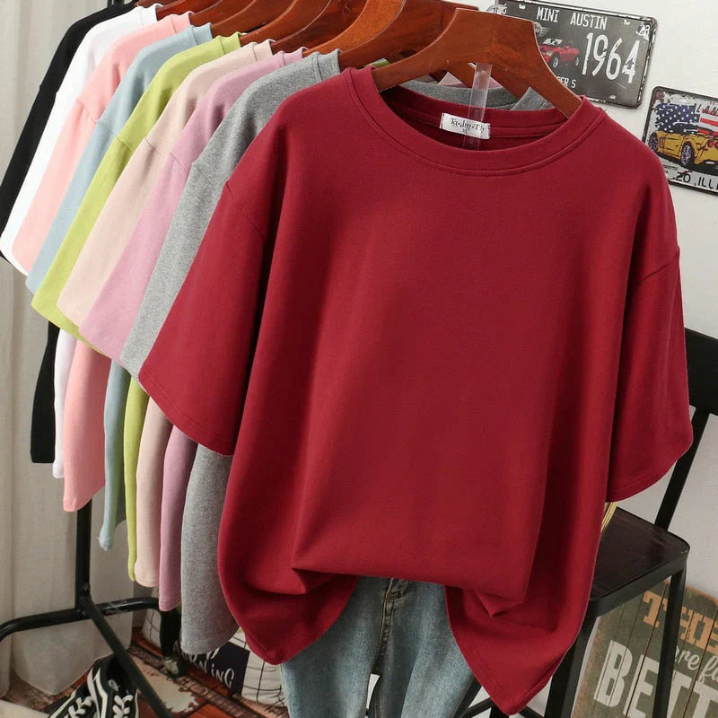 Rhoswen – T-shirt en coton surdimensionné