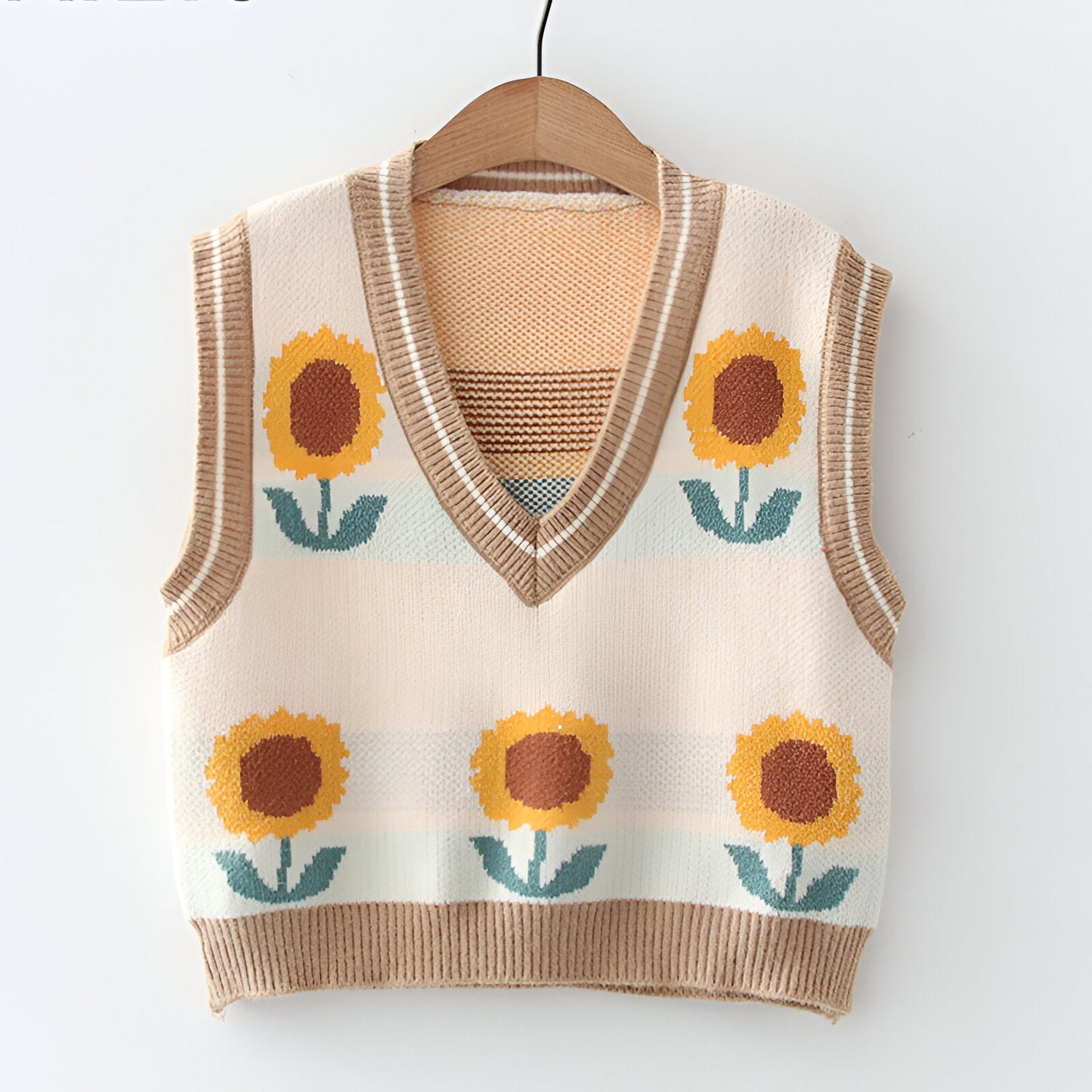 Lavinia | Gilet tricoté de style coréen Pink Peach Blossom