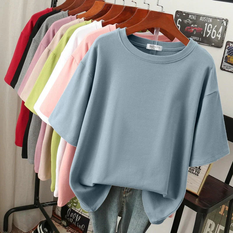 Rhoswen – T-shirt en coton surdimensionné