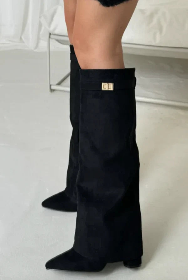 Elisara -Bottes de haute qualité en daim au genou
