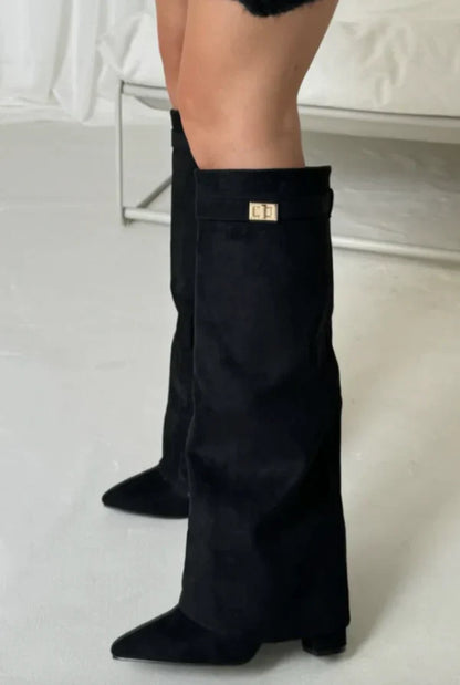 Elisara -Bottes de haute qualité en daim au genou