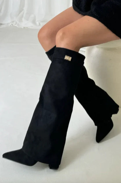Elisara -Bottes de haute qualité en daim au genou