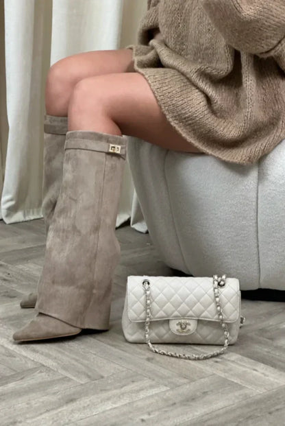 Elisara -Bottes de haute qualité en daim au genou