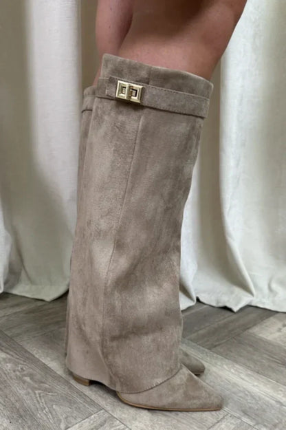 Elisara -Bottes de haute qualité en daim au genou