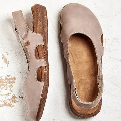 Ravena – Sandales plates en cuir avec bride arrière