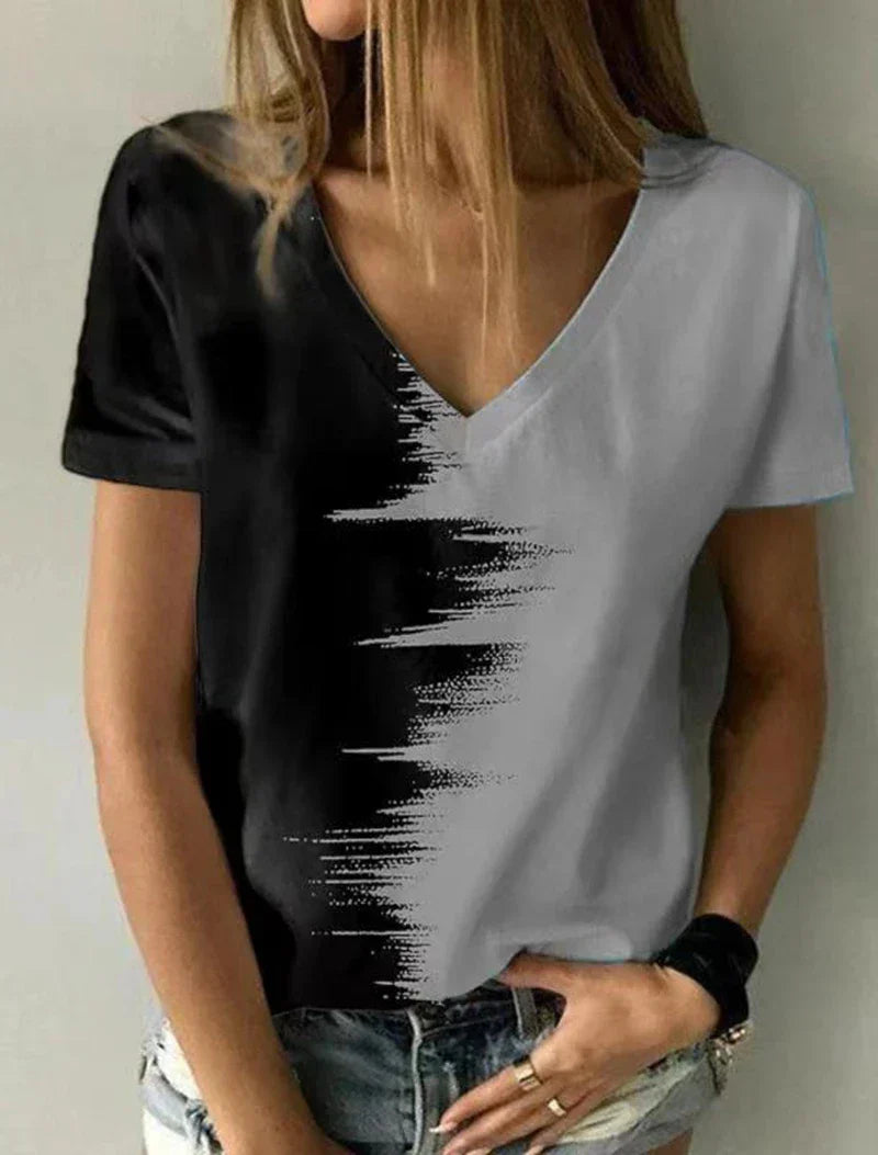 Betty - T-shirt à col en V et manches courtes