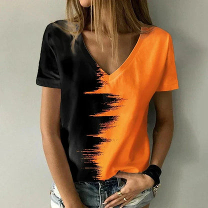 Betty - T-shirt à col en V et manches courtes