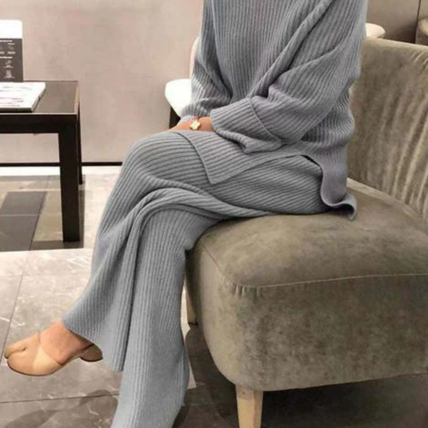 Ensemble décontracté composé d'un pull et d'un pantalon en tricot - Samantha