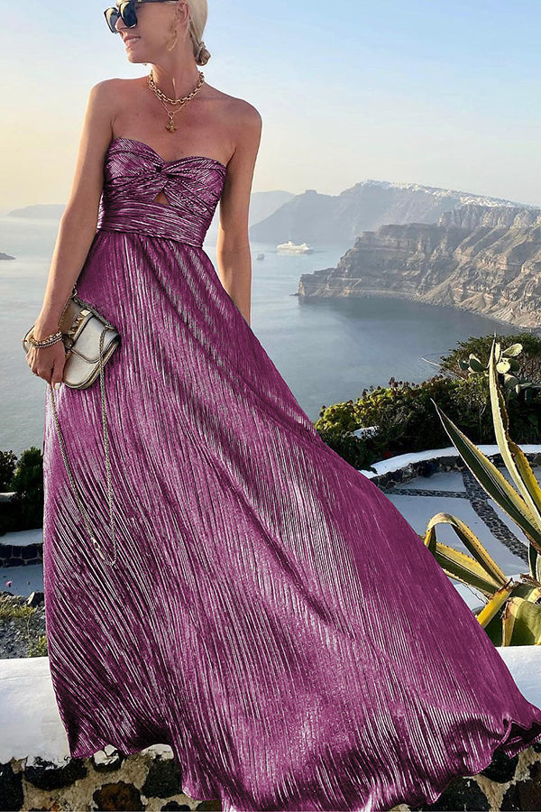 Chloé | Robe élégante et brillante aux épaules dénudées