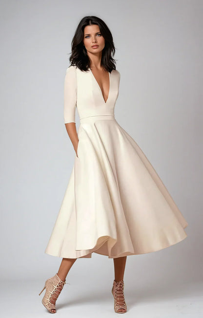 Azmira – Elégante robe midi en ligne A