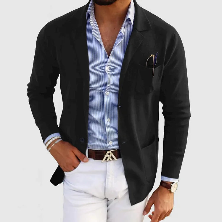 Blazer stylé pour homme avec poches à boutons et col à revers - Nico