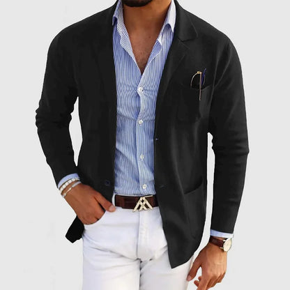 Blazer stylé pour homme avec poches à boutons et col à revers - Nico
