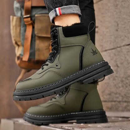 Levi - Bottes de neige pour hommes avec semelle épaisse