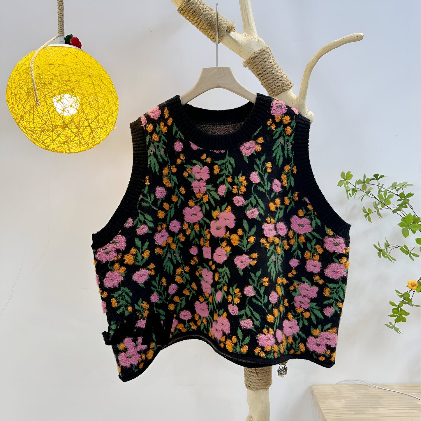 Lavinia | Gilet tricoté de style coréen Pink Peach Blossom