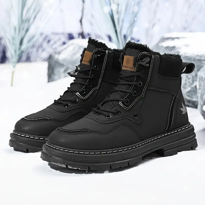 Levi - Bottes de neige pour hommes avec semelle épaisse