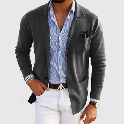 Blazer stylé pour homme avec poches à boutons et col à revers - Nico
