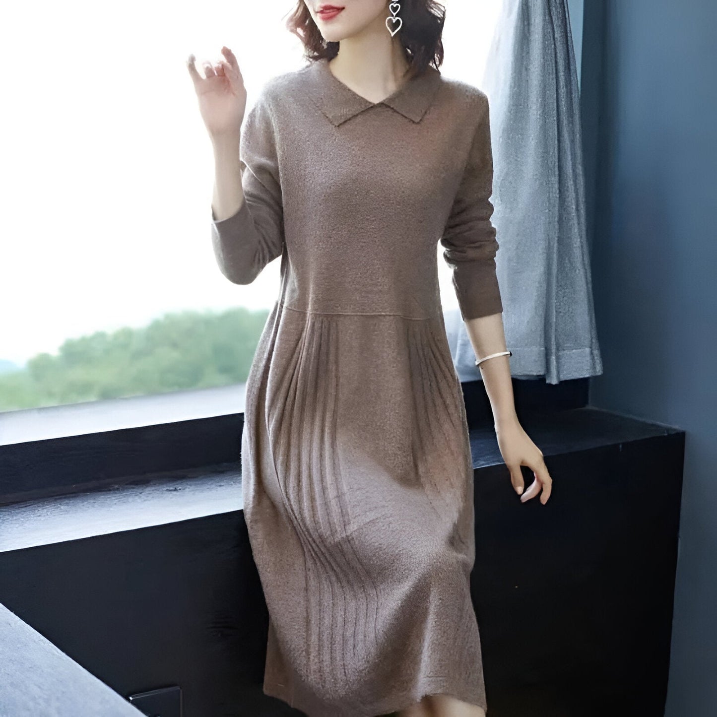 Delphine | Mühelose Eleganz in einem gestrickten Maxikleid