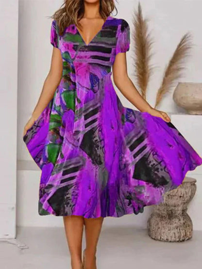 Adaline - Robe bohème estivale avec décolleté en V