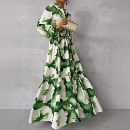 Cerena – Elégante maxi-robe à manches longues