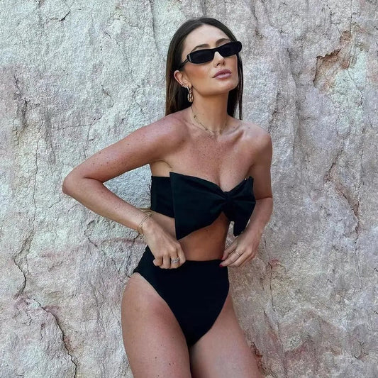 Neri - Maillot de bain sans bretelles avec nœud papillon