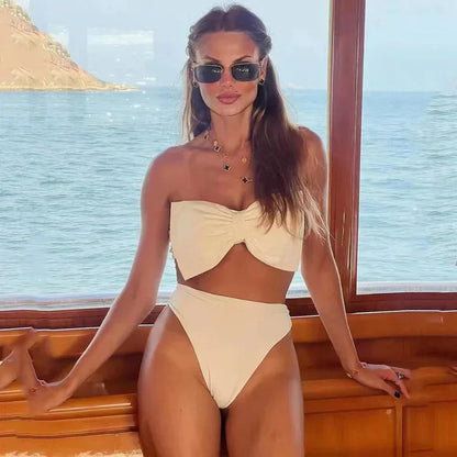 Neri - Maillot de bain sans bretelles avec nœud papillon