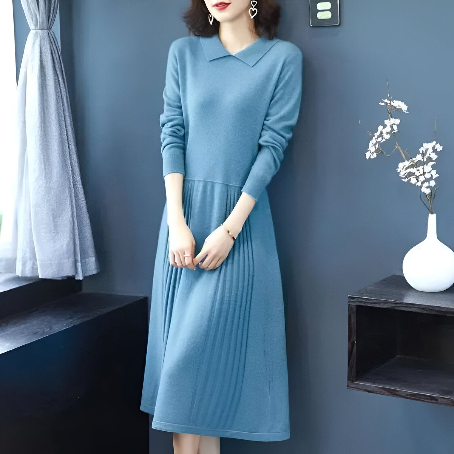Delphine | Mühelose Eleganz in einem gestrickten Maxikleid